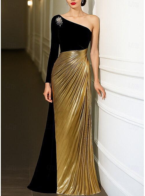 slim fit dress slacks Marigold Yellow Long Prom Dress with Sheer Bodice Marigold / 16 main image 1