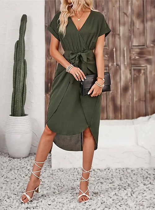 green emerald velvet dress Dark Green Chiffon Maxi Dress – V Neck Swing Party Elegance 5114 Emerald Green / S