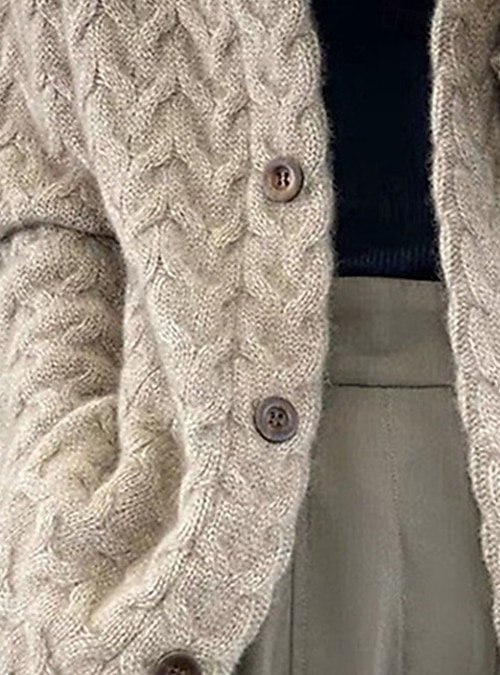 Damen Pullover Strickjacke Elegant Mode Streetwear Einfarbig