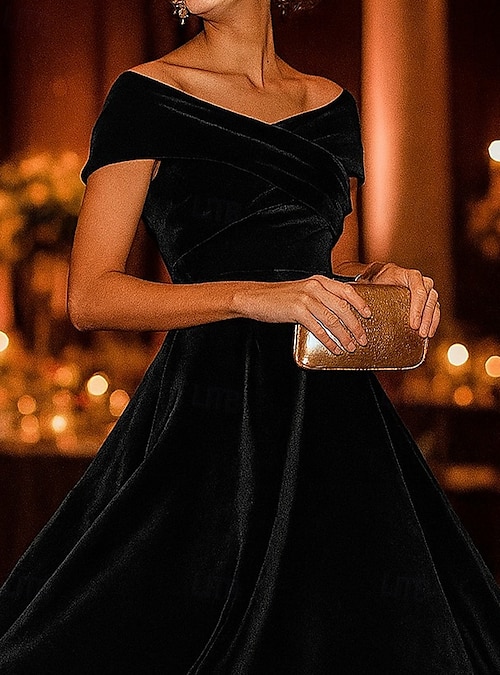 knee length black lace dress 3/4 Sleeves Knee Length Lace Mother Of The Bride Dress, Black