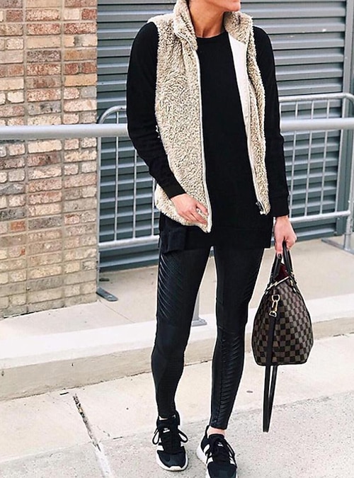 Femmes Gilet Chaud Confortable Fermeture éclair Avec Poches