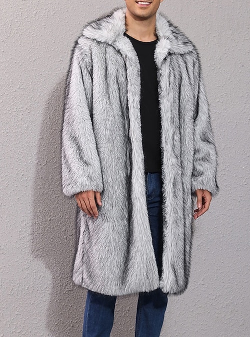 Per uomo Giacca Casual Cappotto in Pelliccia Sintetica Vacanza