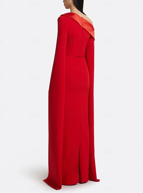 red ralph lauren cape dress Lauren Ralph Lauren Cape Georgette Cocktail Dress Women's 16 Bright Vermilion