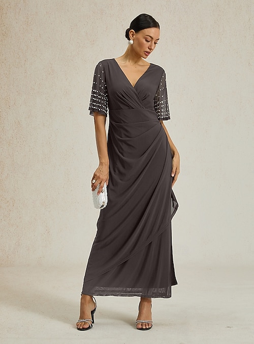 chinese dress ladies Sleeveless Grey Dress with Pockets| Nuichan Plus Size Dresses
