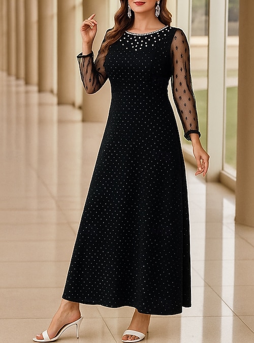 Linha A Vestido Para Mãe dos Noivos Tamanhos Grandes Brilho