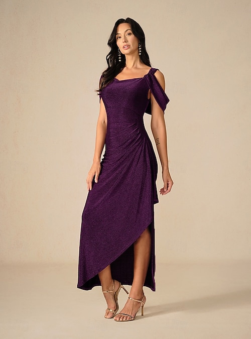maxi birthday party dress for women Birthday Party Dress Pleated V-Neck Illusion Sleeves Prom Maxi Dresses