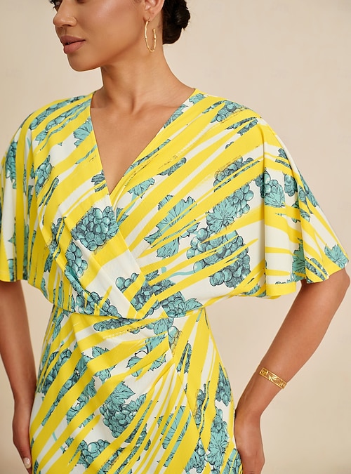 Women's Midi Dress Batwing Sleeve Stretch Bold Print Elegant Versatile  Casual Daily Spring Summer Fall 2026 - $20.99