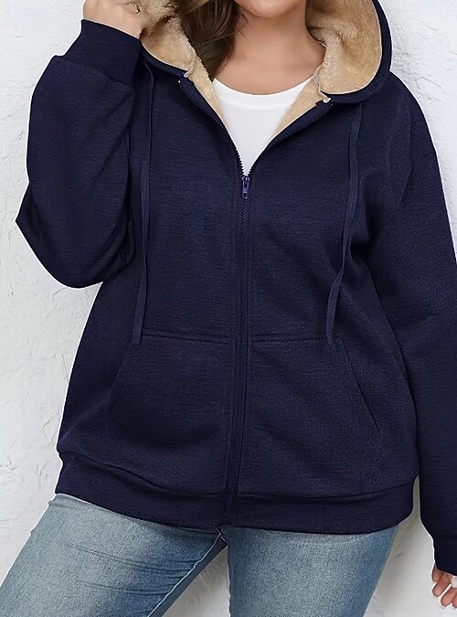 Sweat à Capuche Femme Zippé - Coupe Ample - Grandes Tailles - Sport Chic - Automne/hiver 2025