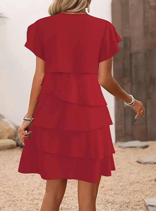 fitted lace wedding dress Bombshell Mini Dress | Red | Womens main image 0