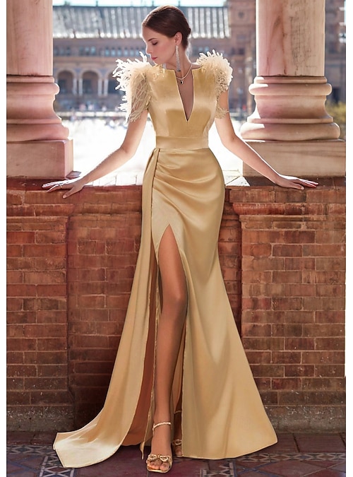 Robe de soirée sirène Élégante Robe Formelle Traîne balayante