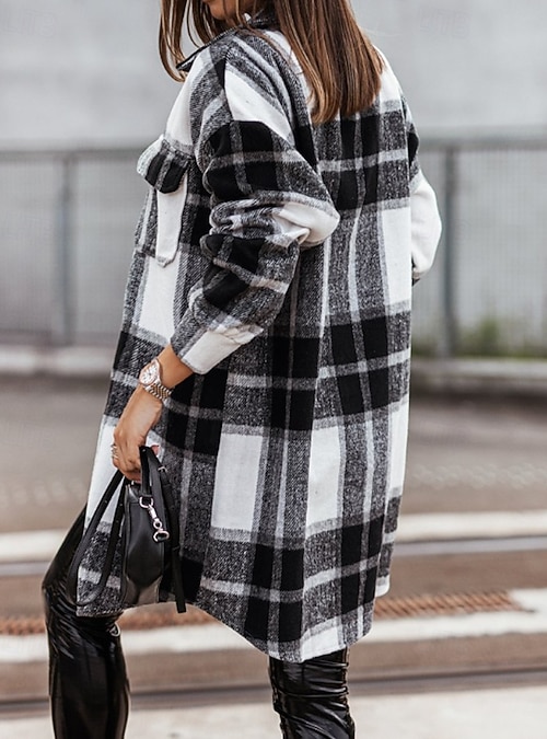 Winter Womens Shacket Long Women's Shirt Jacket Shacket