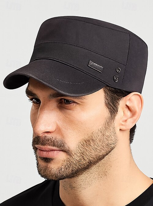 Béret Casquette Homme Noir - Coton Ajustable Vintage Mi-saison