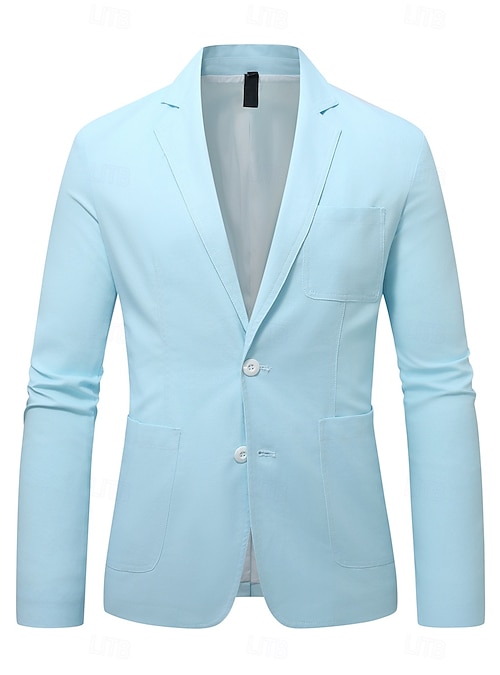 Herren Leichte Jacke Blazerjacke Leinenblazer Formell Büro Lässig