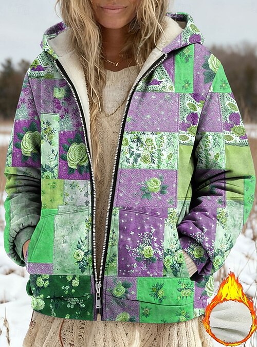 Veste Polaire à Capuche Femme - Zippée, Avec Poches - Chaud Et Confortable Pour L'automne Et L'hiver - 9