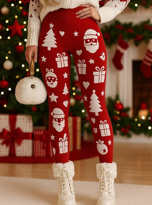 Pyjama De Noël Pour Femme - Legging D'entraînement élastique - Longueur