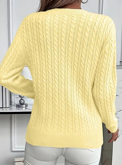 Pull Fille F&F Gris Acrylique - 10-11 Ans - Encolure Ras-du-cou Manches Longues