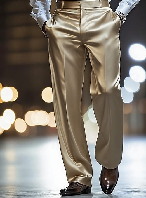 slim fit dress slacks Groovy Gold Shirt | Golden Mens Shirt main image 1