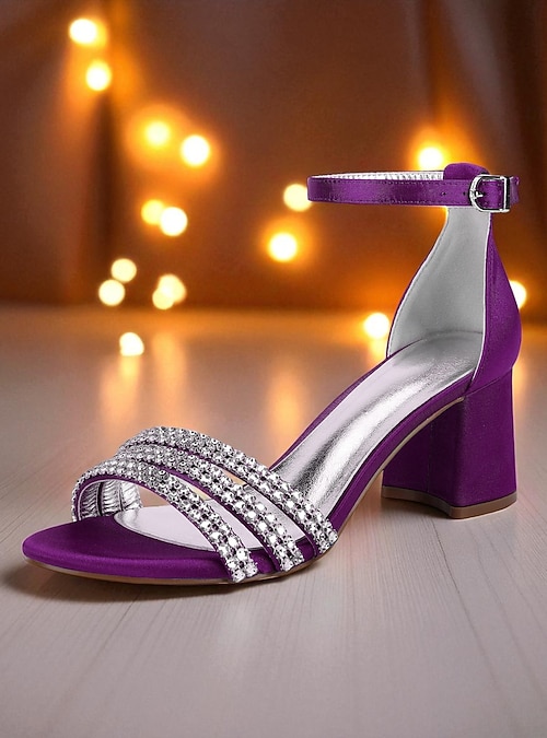 purple satin dress shoes Women Purple Satin Cloth Pointed Toe Open Toe Dress Shoes 12cm 10cm 8cm Shallow Cut Slip-On Evening