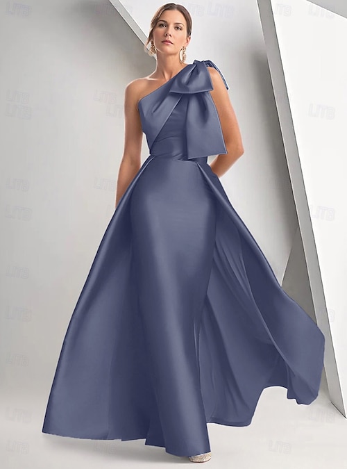A-Line Floor Length Evening Gown Ball Gown with Overskirt Formal Dress Elegant Sleeveless One Shoulder Christmas Formal Fall Wedding Guest Satin with Bow(s) 2026 - $161.99 A-Line Floor Length Evening Gown Ball Gown with Overskirt Formal Dress Elegant Sleeveless One Shoulder Christmas Formal Fall Wedding Guest Satin with Bow(s) 2026 - $161.99
