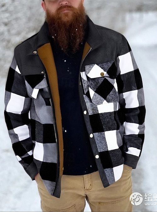 Herren Winterjacke Hemdjacke Fleecejacke Freizeitjacke Urlaub