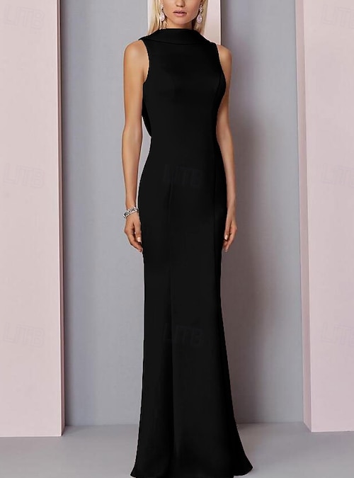 green emerald velvet dress Berylove Women Satin Engagement Dress A Line Ivory High Neck Long Formal Dress, Ivory / US26W
