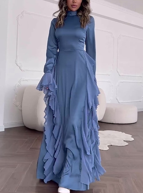 Women's Long Dress Maxi Dress Prom Dress Party Dress Cocktail Dress Elegant Modern Flare Cuff Sleeve Evening Party Party Regular Fit Plain Long Sleeve Crew Neck Black White Pink Wine Fall Winter Women's Long Dress Maxi Dress Prom Dress Party Dress Cocktail Dress Elegant Modern Flare Cuff Sleeve Evening Party Party Regular Fit Plain Long Sleeve Crew Neck Black White Pink Wine Fall Winter
