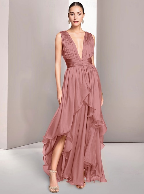 asymmetrical chiffon prom dress ZAPAKASA Women Sky Blue Chiffon High Low A Line Formal Dress with Ruffles  Off the Shoulder Asymmetrical Prom Dress