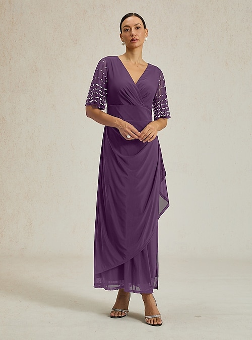 fitted lace wedding dress Purple Snakeskin Print Short Sleeve Maxi Dress – GearFrost main image 0