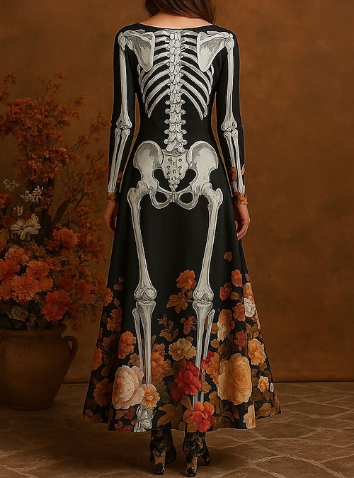 chinese dress ladies Amazon.com: Evelin LEE Womens Skeleton Print Maxi Dress Cold Shoulder Long  Sleeve Bodycon Slit Long Dress for Halloween Party Black : Clothing, Shoes  & Jewelry main image 0