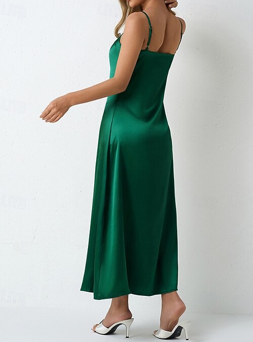 light green silk slip dress Pink & Green Knit Dress – Mahogany Fashion House main image 1