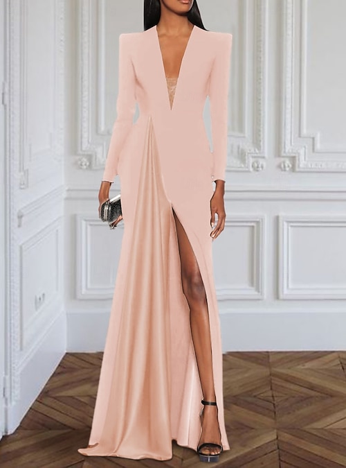 long sleeve short prom dress A Line V Neck Long Sleeves Sparkly Prom Dress Short Homecoming Dress Q –  SQOSA