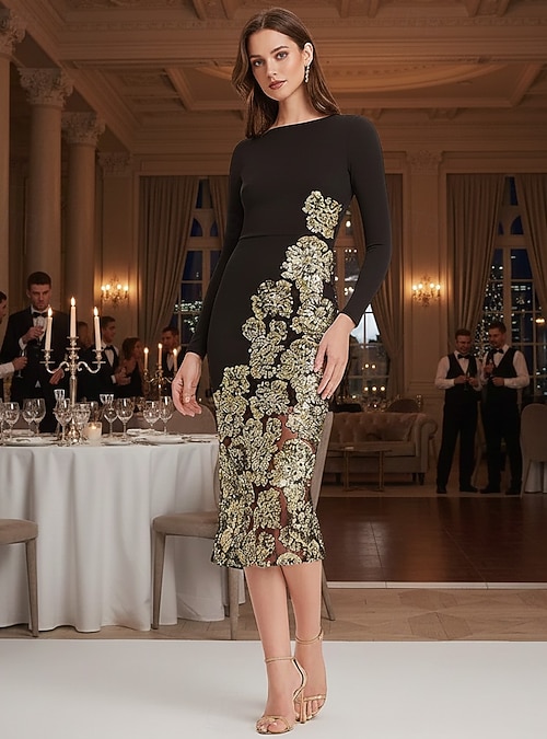 black and gold mother of bride dress Black Gold Velvet One Shoulder Knot Mother of Bride Dress