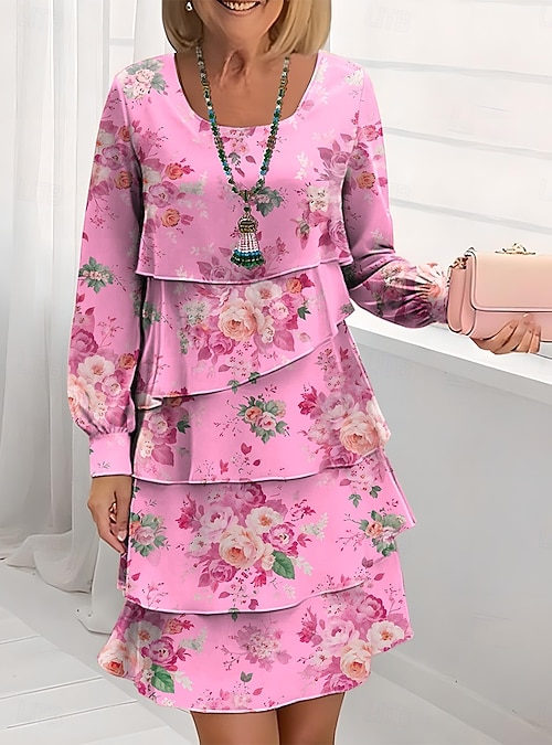 fitted lace wedding dress Womens Casual Flowy Chiffon Maxi Floral Dress A-line Ruffle Short Sleeve V  Neck Empire Waist Long Vacation Dresses at Amazon Women's Clothing store main image 0