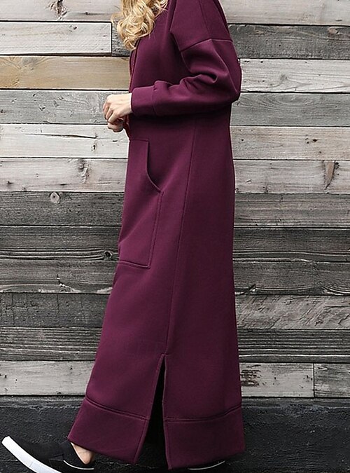 green emerald velvet dress Marcella | Tompkins Long Sleeve Sweatshirt Dress in Espresso | Women's Size Medium | Midweight French Terry main image 1