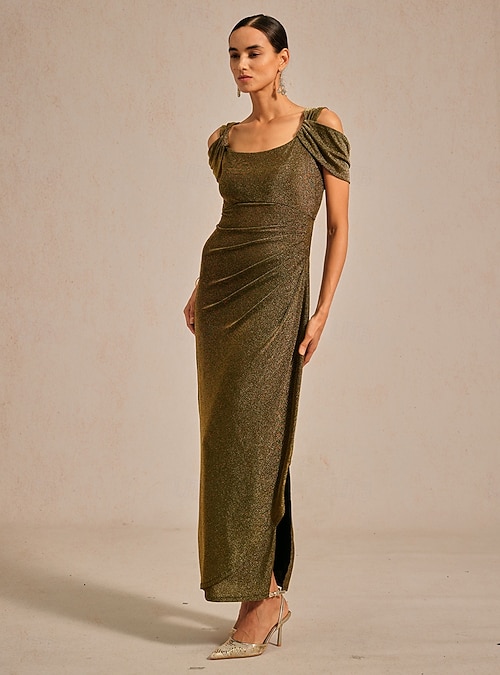 brunch pink dress Tan Gold African Lace Corset Dress