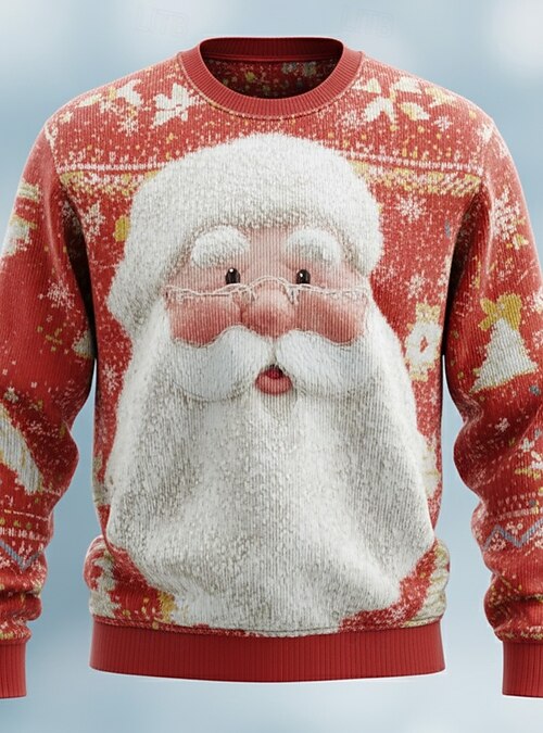 Produktbild von Weihnachtshemden Für Herren 2025, Lässiges Oberteil, Strickpullover, Einfarbig, Rundhalsausschnitt, Langärmelig, Pullover, Herrenpullover, Herbst- Und Winter-Herren-Tops, Blickdichte Hemden Für