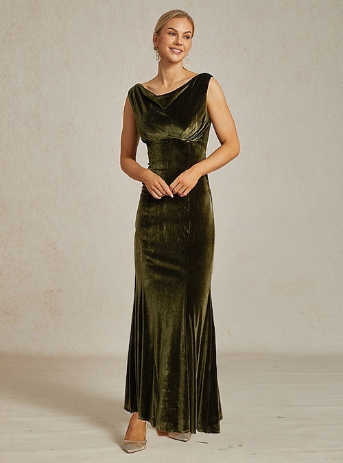 Women's Velvet Maxi Dress Sheath Dress Elegant Evening Party Regular Fit Solid Color Sleeveless Cowl Neck Olive Summer Fall Winter Women's Velvet Maxi Dress Sheath Dress Elegant Evening Party Regular Fit  Solid Color Sleeveless Cowl Neck Olive Summer Fall Winter 2025 - $168.99