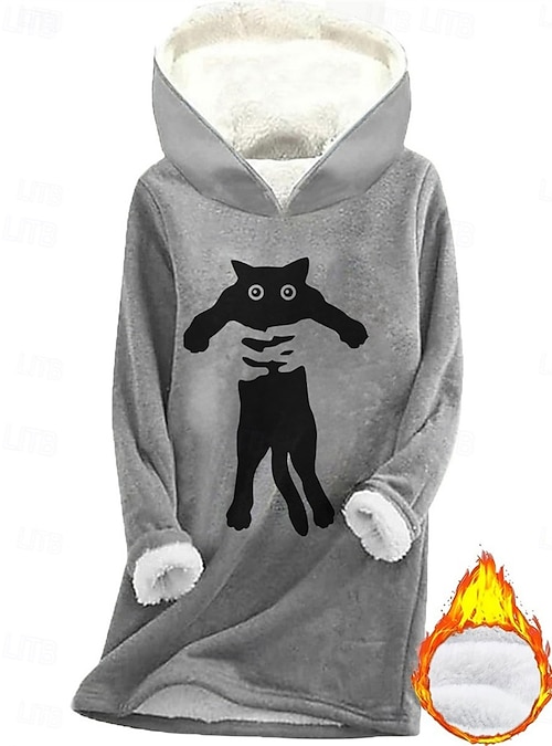 Sweat à Capuche Femme Avec Poche Pour Chat/chien - Transport Animal - Polaire Douce - Taille Oversize - 10