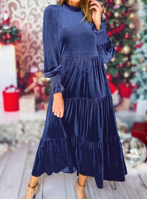 white christmas dresses Kristyn Long Sleeve Midi Dress - Red main image 0