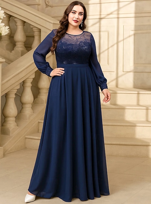 slim fit dress slacks Ever-Pretty Plus Size Chiffon Knee-Length Ruffles Sleeve Pleated A-Line Formal Dress Occasion Dress