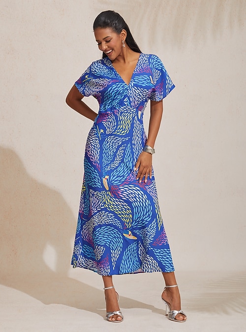 satin abstract dress Ariana" Abstract Hammered Satin Dress