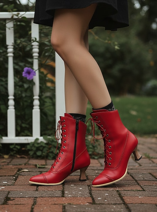 ladies red dress boots Corral Ladies Red Embroidered Snip Toe Zipper Western Boots A4465