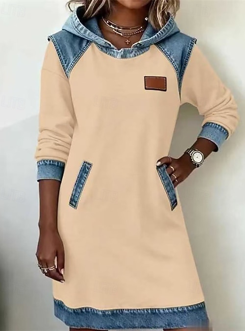 navy blue dress for baby girl Autumn Winter Oversized Mini Sweatshirt Dress