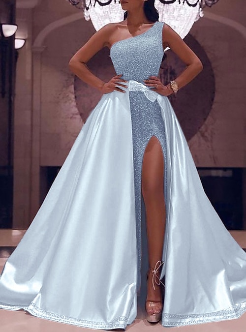 just be prom dresses Corset-Back Long Sequin Mermaid Prom Dress