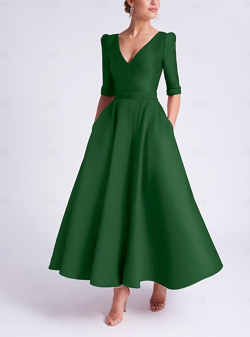 open lace back dress Sparkling V-Neck Ruffled Sleeves High-Low Wedding Guest Dress main image 0