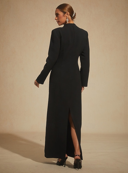 Women's Maxi Dress Shift Dress Elegant Evening Party Party Beaded Geometric Long Sleeve Stand Collar Black 2026 - $598.49 Women's Maxi Dress Shift Dress Elegant Evening Party Party Beaded Geometric Long Sleeve Stand Collar Black 2026 - $598.49