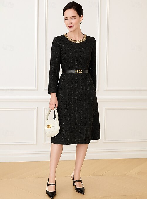 women's black cocktail dress L'Agence Lilith Sequin Dress In White/Black main image 1