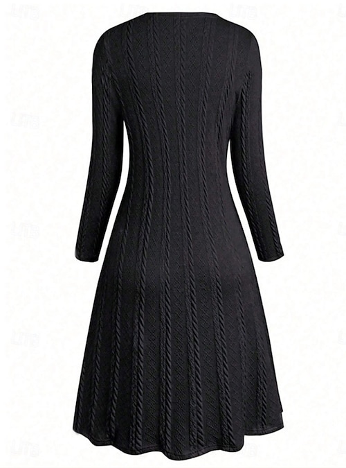 Women's Sweater Sweater Dress Casual Soft Pure Color Ribbed Crew Neck Patchwork Knitted Print Long Sleeve Long Tops Knit Outdoor Daily Weekend Black Red Fall Winter 2026 - $64.99 Women's Sweater Sweater Dress Casual Soft Pure Color Ribbed Crew Neck Patchwork Knitted Print Long Sleeve Long Tops Knit Outdoor Daily Weekend Black Red Fall Winter 2026 - $64.99