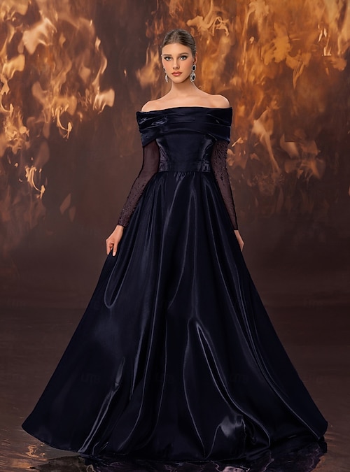 A-Line Floor Length Prom Dresses Evening Gown Ball Gown Formal Dress Elegant Celebrity Style Sleeveless Off Shoulder Garden Party Wedding Stretch Satin with Pleats Beading 2026 - $183.99 A-Line Floor Length Prom Dresses Evening Gown Ball Gown Formal Dress Elegant Celebrity Style Sleeveless Off Shoulder Garden Party Wedding Stretch Satin with Pleats Beading 2026 - $183.99