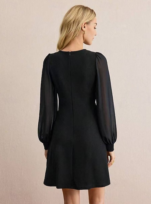 sachin and babi light blue dress Women's Knee Length Dress Black Dress Elegant Casual Holiday Slim Fit Solid  Color Long Sleeve Crew Neck Black Red Spring Fall 2026
